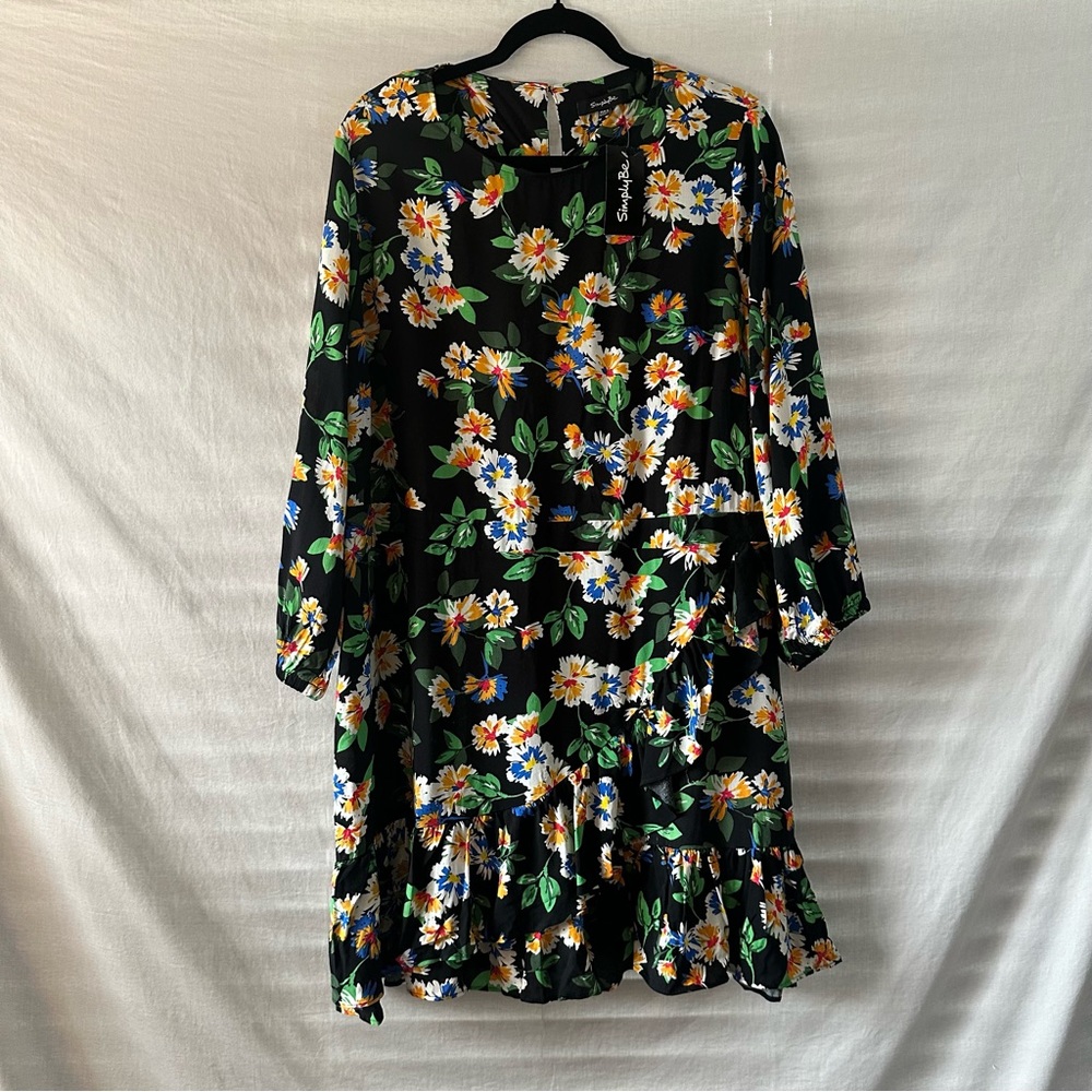 SimplyBe Faux Wrap Floral Dress